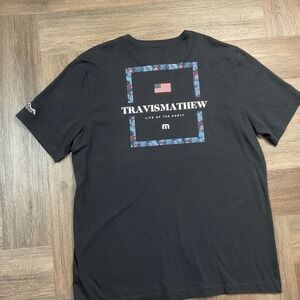 Travis Mathew Life Of The Party T Shirt Mens XXL Black The Ridge Golf Casual